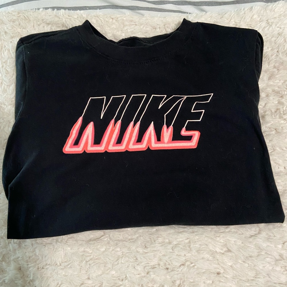 Boys Nike Longsleeve Tshirt YL Black Neon